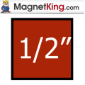 0.5 in. Square Thick Matte White/Matte White Magnet