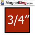 0.75 in. Square Thick Matte White/Matte White Magnet