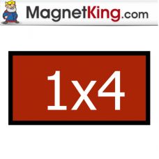 1 x 4 Rectangle Thin Matte White Magnet