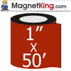 1 in. x 50' Roll Thin Glossy White Magnet