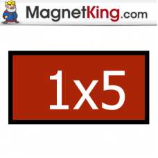 1 x 5 Rectangle Medium Matte White Magnet
