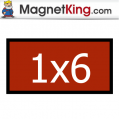 1 x 6 Rectangle Thick Matte White/Matte White Magnet