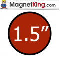 1.5 in. Circle Thick Matte White/Matte White Magnet