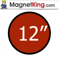 12 in. Circle Thin Matte White Magnet