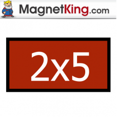 2 x 5 Rectangle Medium Matte White Magnet