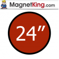 24 in. Circle Thin Matte White Magnet