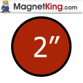 2 in. Circle Thin Matte White Magnet