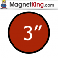 3 in. Circle Thick Matte White/Matte White Magnet