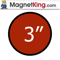 3 in. Circle Thin Matte White Magnet