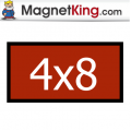 4 x 8 Rectangle Thin Matte White Magnet