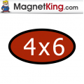 4 x 6 Oval Medium Glossy White Magnet