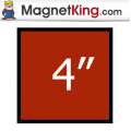 4 in. Square Thick Matte White Magnet