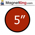 5 in. Circle Medium Matte White Magnet