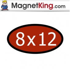 8 x 12 Oval Thin Matte White Magnet