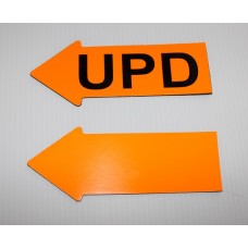2" x 5" Fluorescent Orange Appraiser Arrows - 12 UPD / 12 No Text